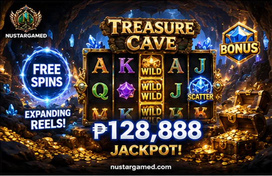 nustargame casino slot scene with reels, symbols and clear mobile controls